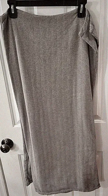 2 IKEA Vastkustros King Pillow Shams Dark Gray Cotton Herringbone EUC
