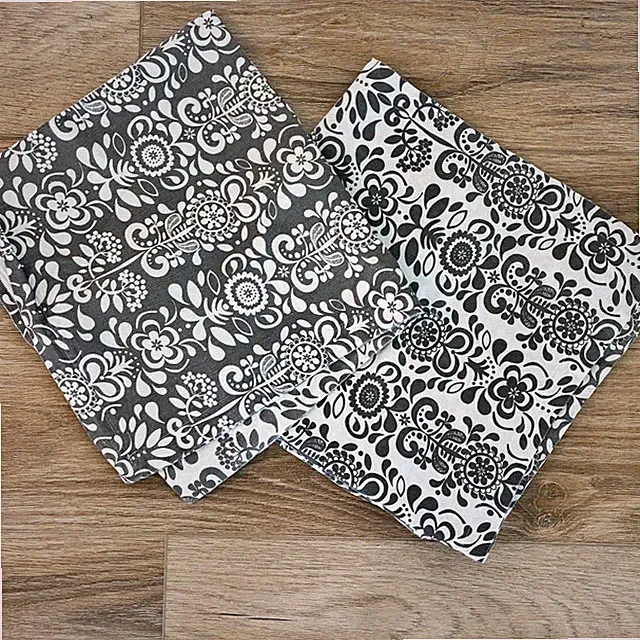 Ikea Akerkulla Euro Pillow Shams Set of 2 Gray White Floral 26x26