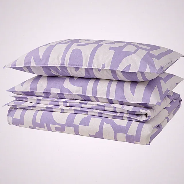 IKEA BERGHEMLOCK Full/Queen Duvet cover and 2 pillowcases white/lilac NEW