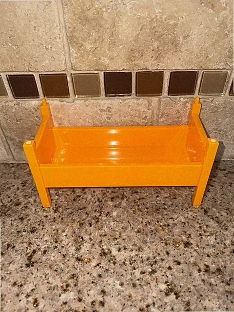 IKEA Doll House Furniture Bedroom Orange Bed # 206