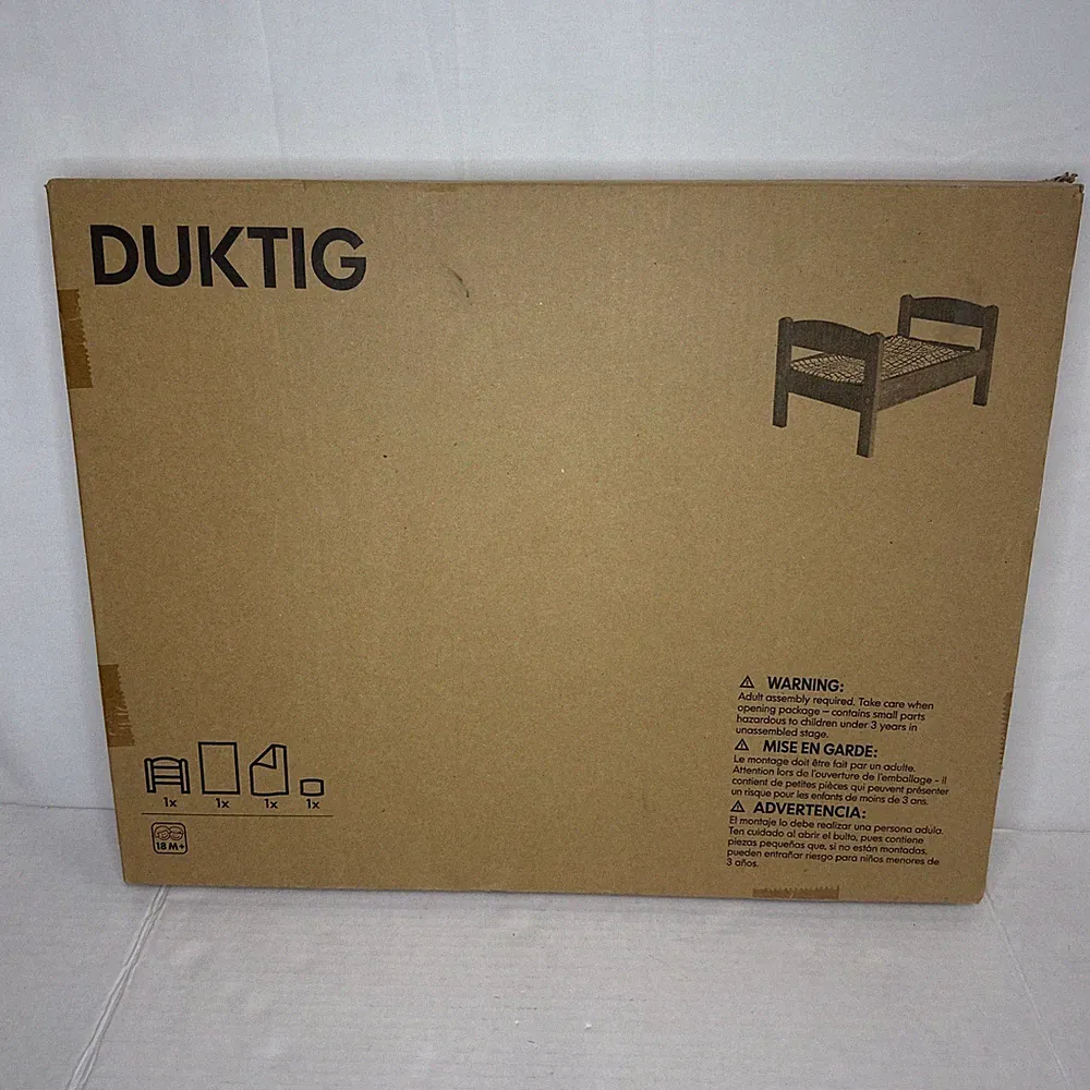 IKEA DUKTIG Doll Bed With Bed linen Set - New (Doll Cat Dog Bed) 705.892.23 Read