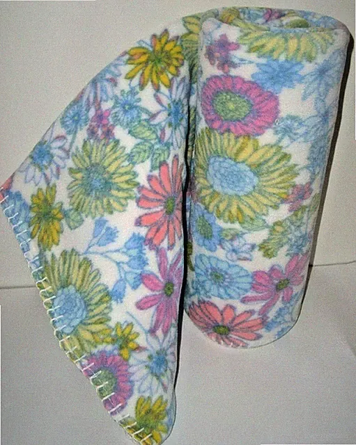 Ikea Floral Blanket Spring Summer colors Barbro Flowers Throw 47 x 71 " NEW