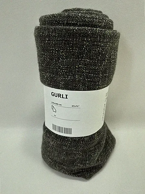 Ikea Gurli Gray Throw Blanket 47” x 71” Brand New 903.245.90 (small snag)