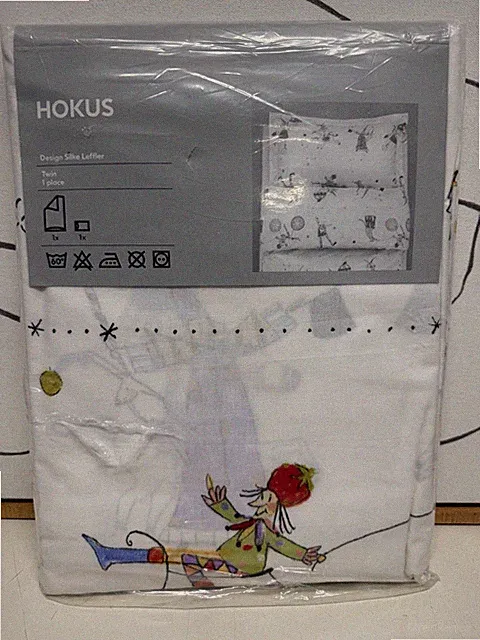 IKEA Hokus Design Silke Leffler Twin 1 Place Quilt Cover Pillow Case NIB Retried