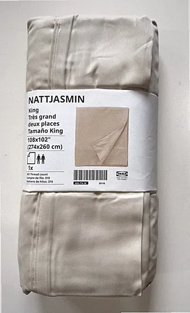 IKEA NATTJASMIN King Flat Sheet Light Beige 605.774.28 New