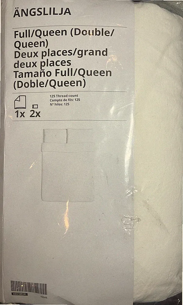 IKEA ÄNGSLILJA Full Queen Duvet Cover & 2 Pillow Cases White