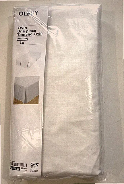 IKEA OLEBY Bed Skirt White Twin Size 802.241.19 New