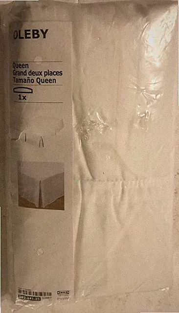 Ikea Oleby Queen Bed Skirt White 502.241.25 New