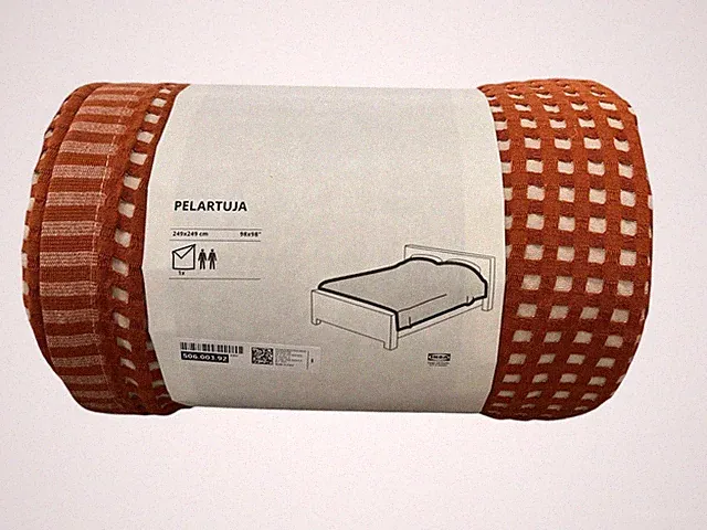 IKEA "PELARTUJA" RED-BROWN-BEIGE FULL/QUEEN BEDSPREAD #506.003.92 [NEW]