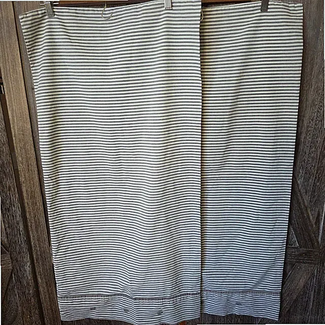 IKEA Pillow Shams Gray & White Stripe Button Closure Pillowcases King Set of 2