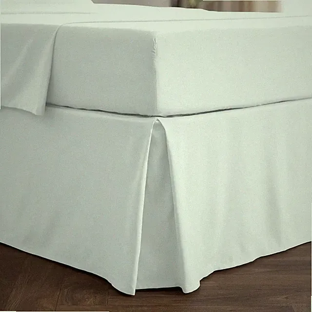 IKEA Queen Size White Box-Pleat Bed Skirt 15” Length Drop Poly-Cotton Oleby NEW