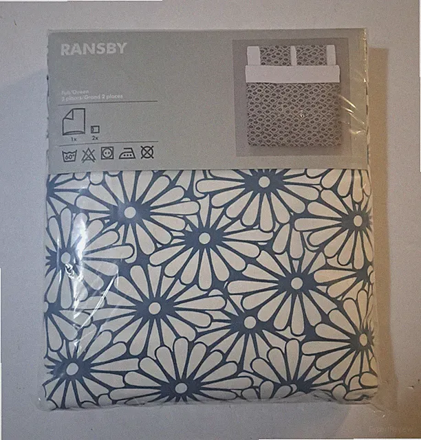 Ikea RANSBY Full/Queen Duvet Quilt Cover & 2 Pillowcases Blue/White NEW