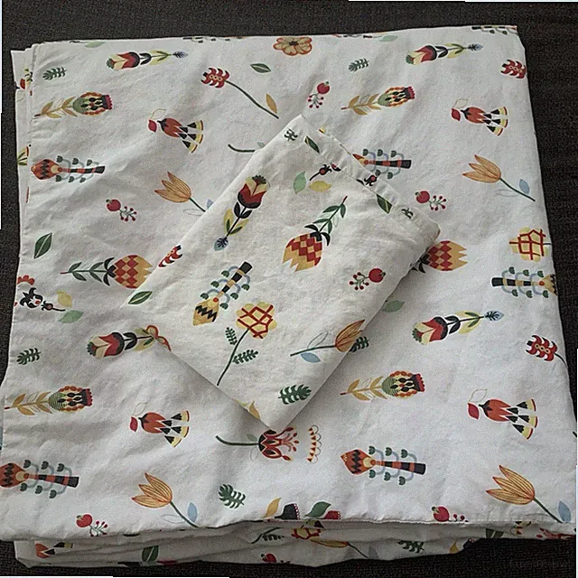 Ikea Rosenfibbla Duvet Cover + Pillowcase Scandinavian Nordic Folk Art Flowers