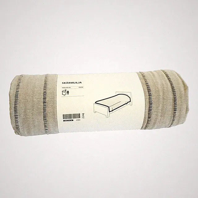 IKEA SKARMLILJA Bedspread 59"x98" Gray 100% Cotton Cover Bed 805.574.34 E1-283