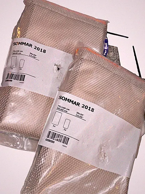 IKEA SOMMAR 2018 Throw Blanket & Hand Cloth w Mesh Bag Travel Picni Discontinued