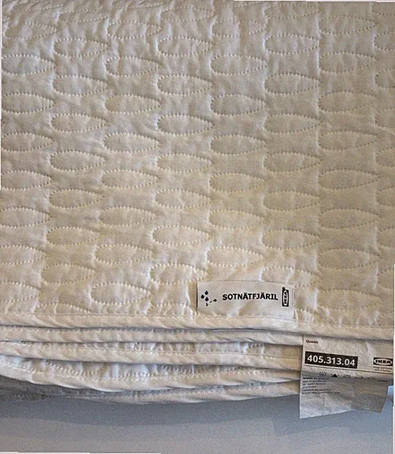 Ikea SOTNATFJARIL Queen Mattress Protector White Quilted Polyester Waterproof