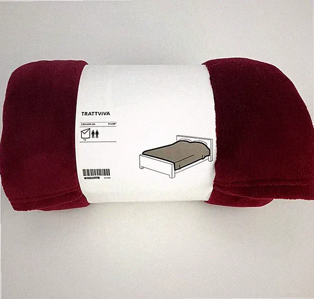 Ikea TRATTVIVA Bedspread Dark Red 91x98" New 505.069.26