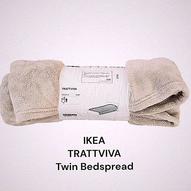 IKEA TRATTVIVA Twin Beige Bedspread 59" x 98"