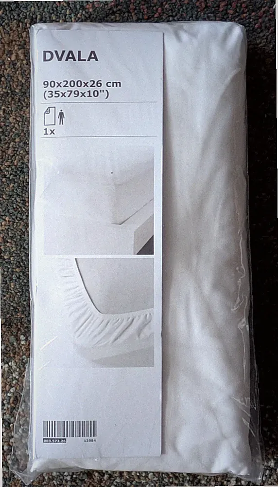 IKEA Twin Fitted Sheet White “DVALA” 100% Cotton ~ New