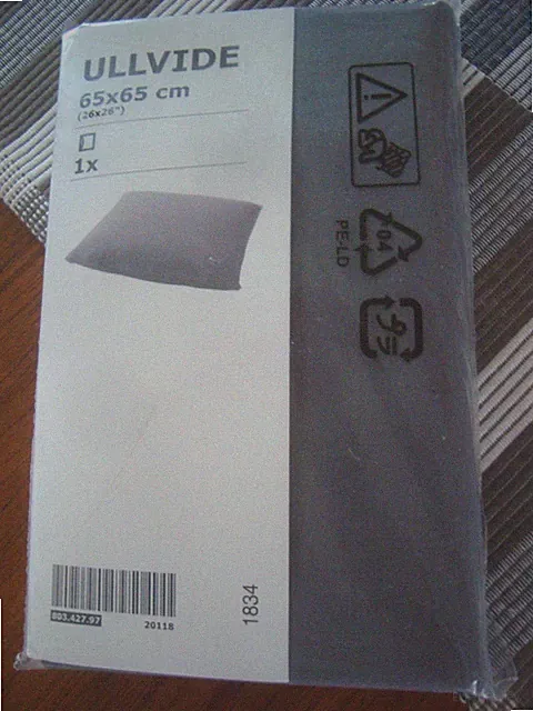 IKEA ULLVIDE GRAY Pillowcase 26 x 26 " ( 65 x 65 cm ) EURO Pillow Case NEW