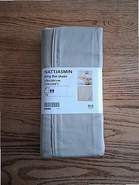 New IKEA NATTJASMIN Soft King Size Flat Bed Sheet Light Beige Comfy