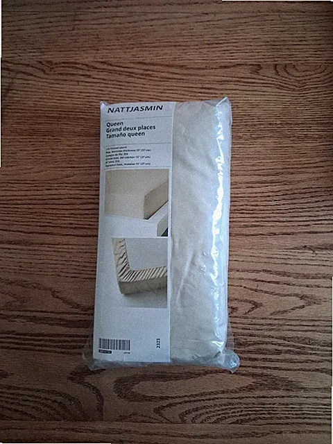 New Sealed IKEA NATTJASMIN Fitted Queen Sheet Tan 310 Thread Count Up To 15"