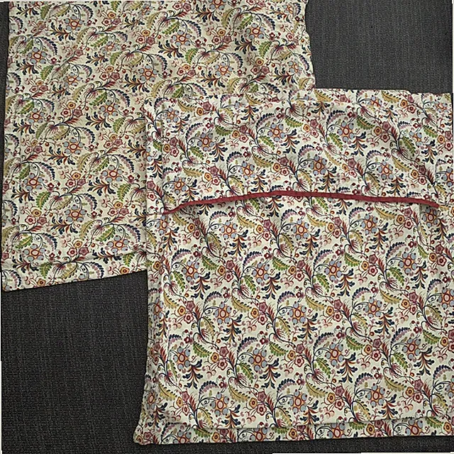 Set of 2 Ikea Alvine Gava Pillow Shams Covers Floral Envelope Closure 20" x 20"